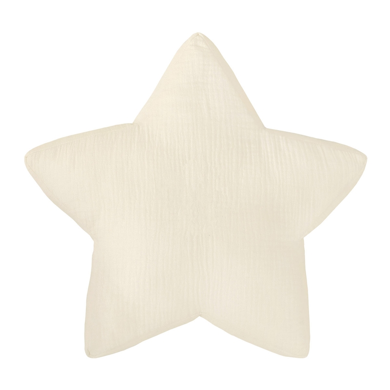 Bio Kissen Stern Musselin creme 38cm
