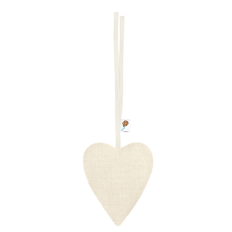 Herzanhänger Musselin creme 10cm