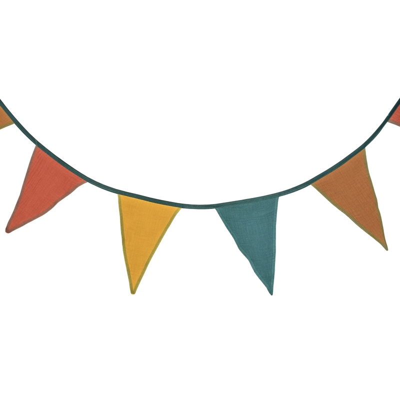 Wimpelkette camel/terra/senf 300cm