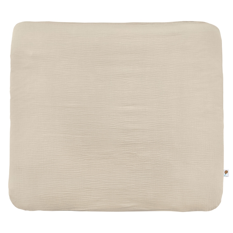 Bio Wickelauflagenbezug Musselin beige 85x75cm