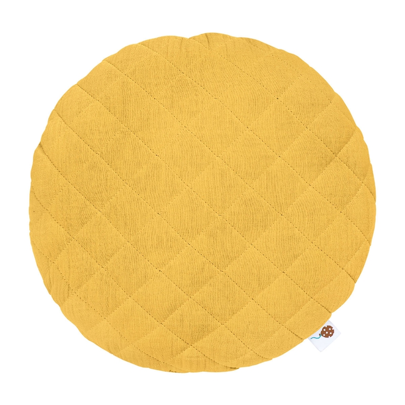 Gestepptes Kissen gelb rund Ø 35cm