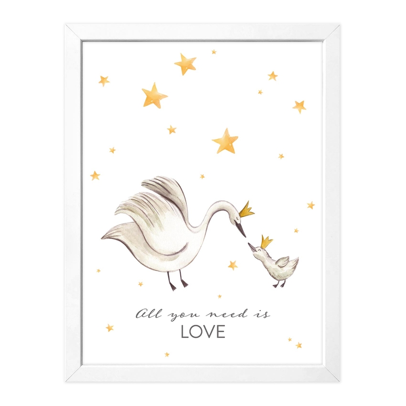 Kinderposter &#039;Schwan Liebe&#039; 30x40cm