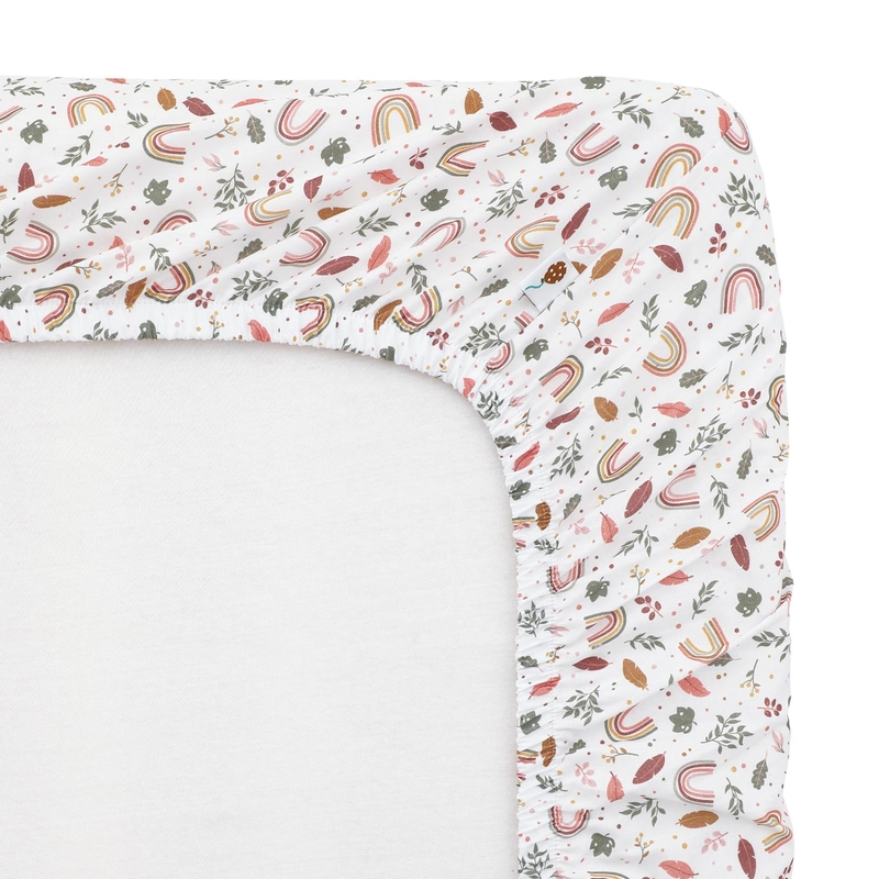 Bio Kinderbettlaken 'Regenbogen' rosa 90x200cm