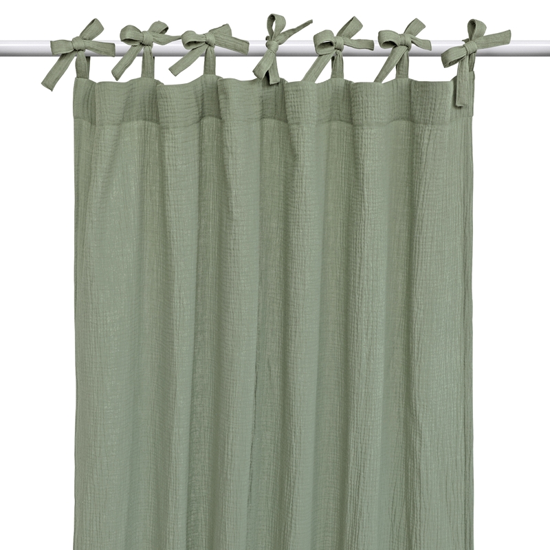 Vorhang Musselin khaki H 220cm handmade
