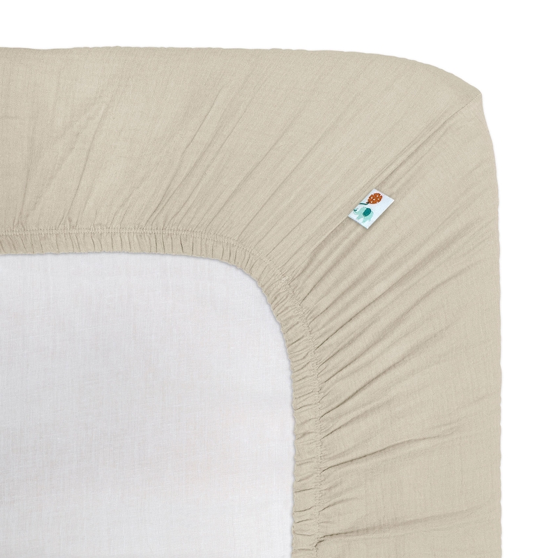 Bio Kinderbettlaken Musselin beige 70x140cm