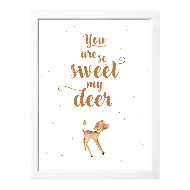 Poster &#039;Sweet My Deer&#039; Reh camel 30x40cm