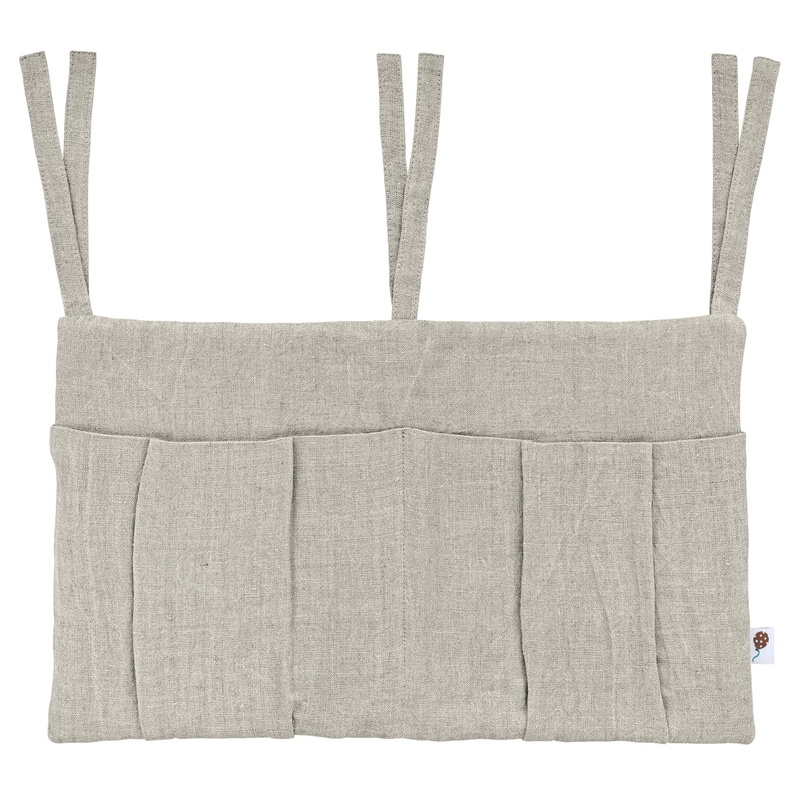 Leinen Betttasche beige 50x30cm recycelt