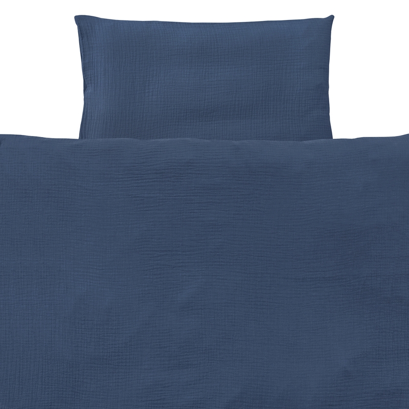 Bettwäsche Musselin jeansblau 100x135cm