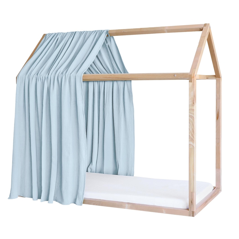 Hausbett-Himmel Musselin hellblau 1 Stück