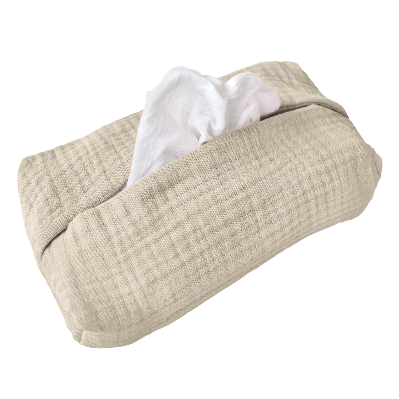 Bio Feuchttücherbezug Musselin beige handmade
