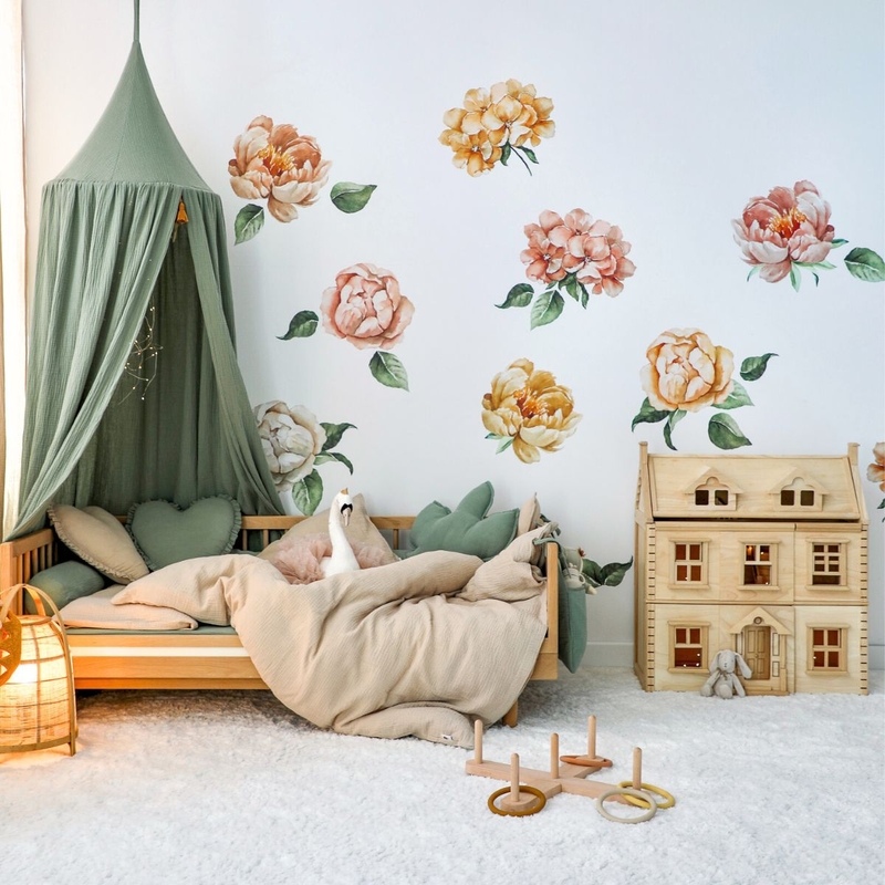 Kinderzimmer mit kuscheligen Musselintextilien