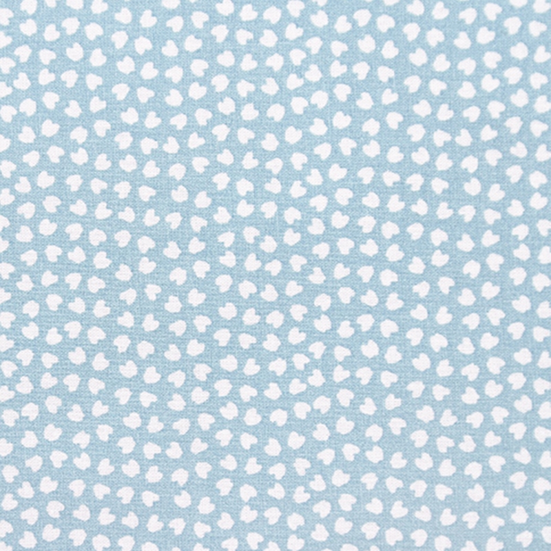 Baumwollstoff &#039;Herzen&#039; blau/weiß