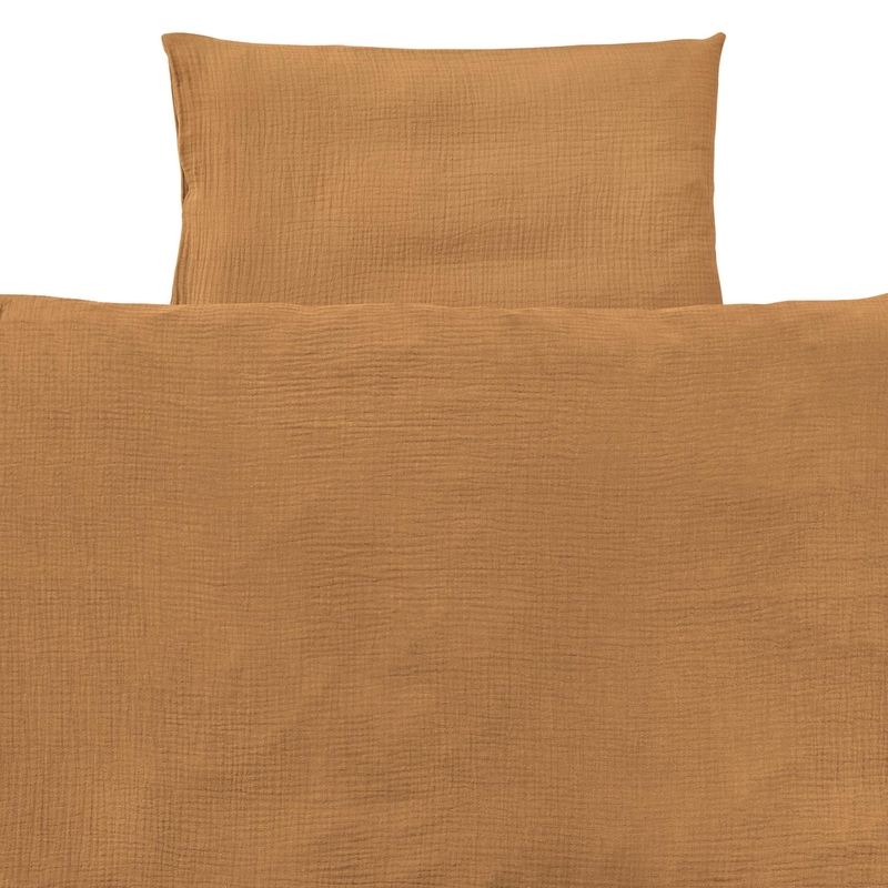 Bio Kinderbettwäsche Musselin camel 100x135cm