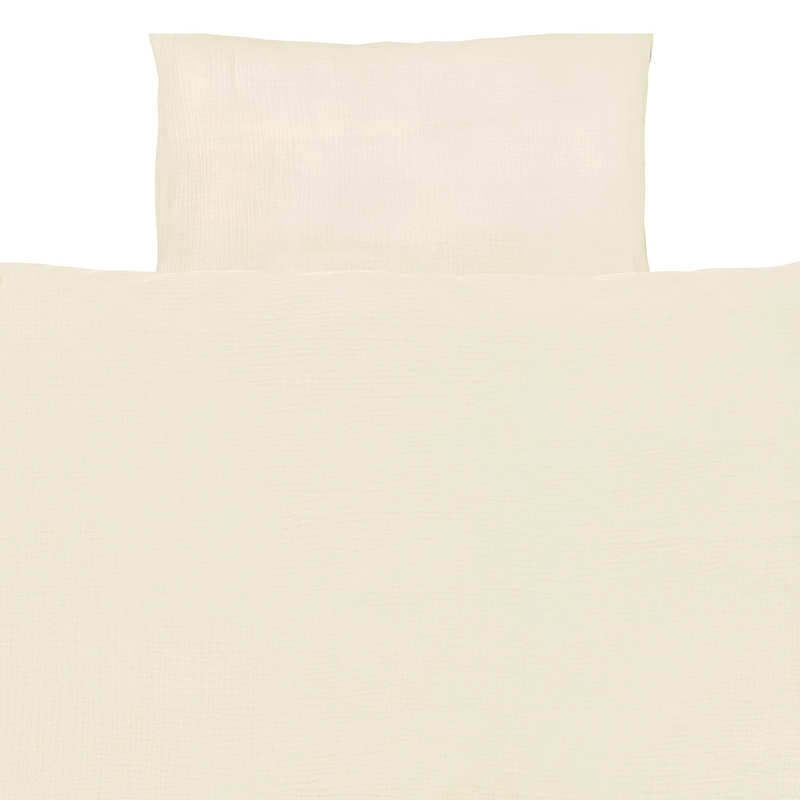 Bio Kinderbettwäsche Musselin creme 100x135cm
