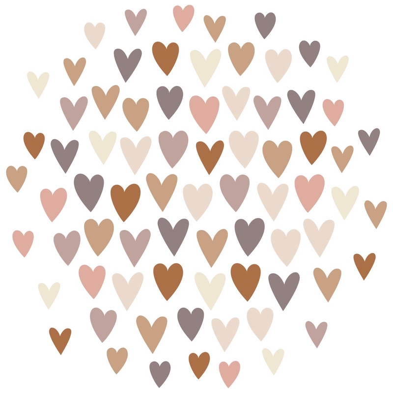 Wandsticker Herzen camel/beige/rosa 75 St.