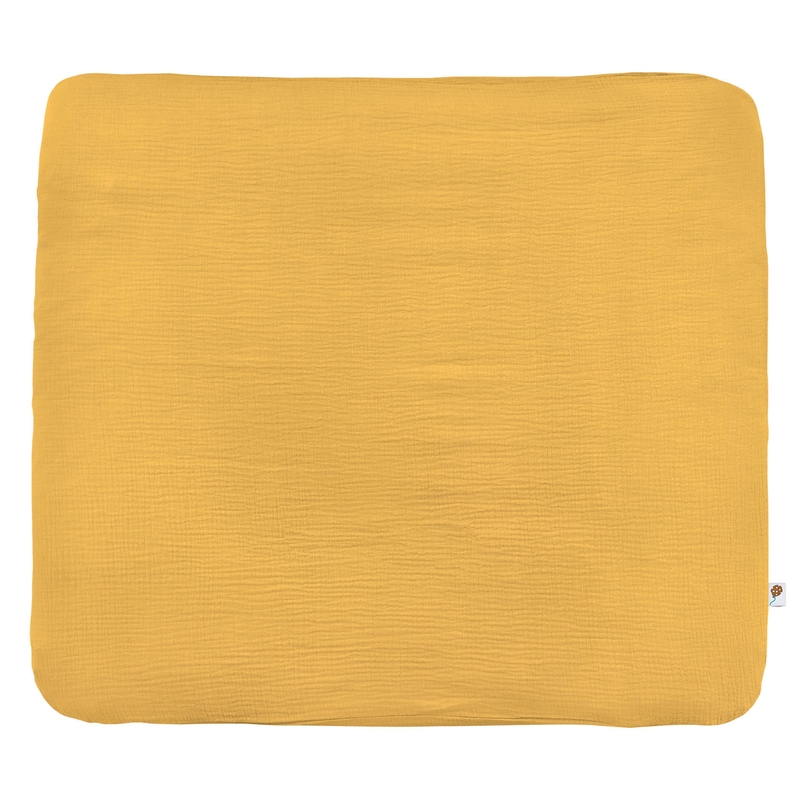 Bio Wickelauflagenbezug Musselin senf 85x75cm