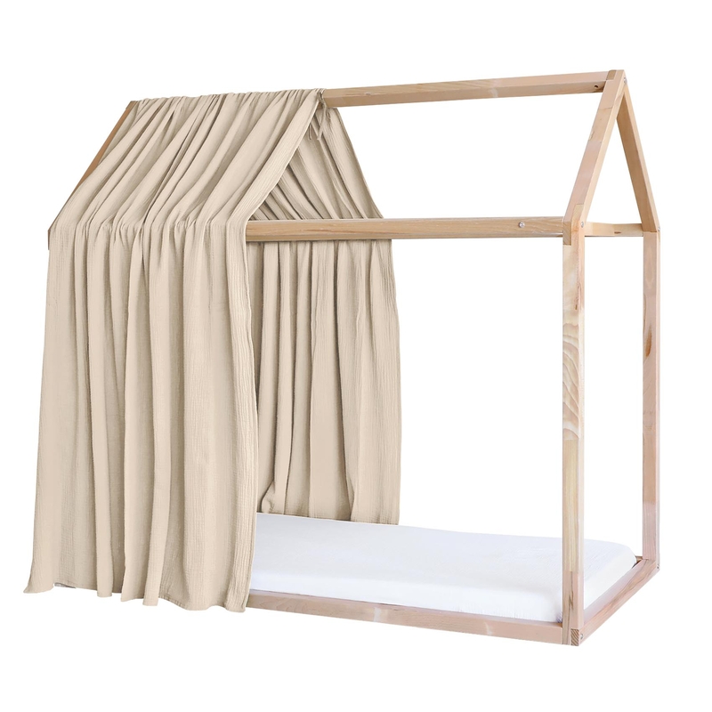 Hausbett-Himmel Musselin beige 1 Stück