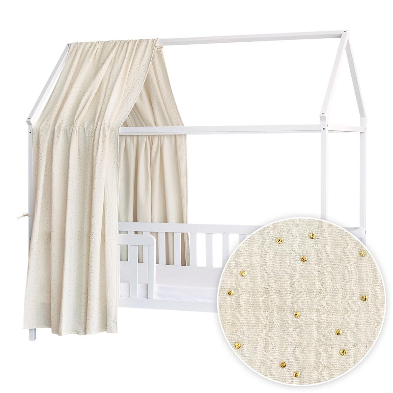 Hausbett-Himmel &#039;Goldpunkte&#039; creme 350cm 1 Stück