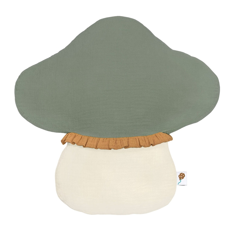 Kissen &#039;Pilz&#039; Musselin khaki 35cm