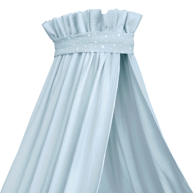 Himmel für Babybett Musselin pastellblau