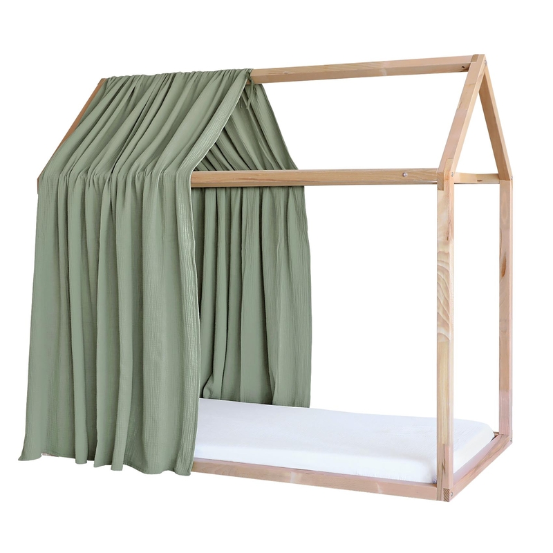Hausbett-Himmel Musselin khaki 1 Stück