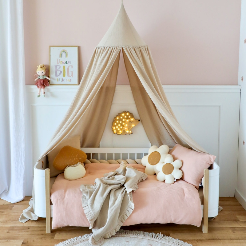 Geteilter Baldachin Musselin beige 250cm