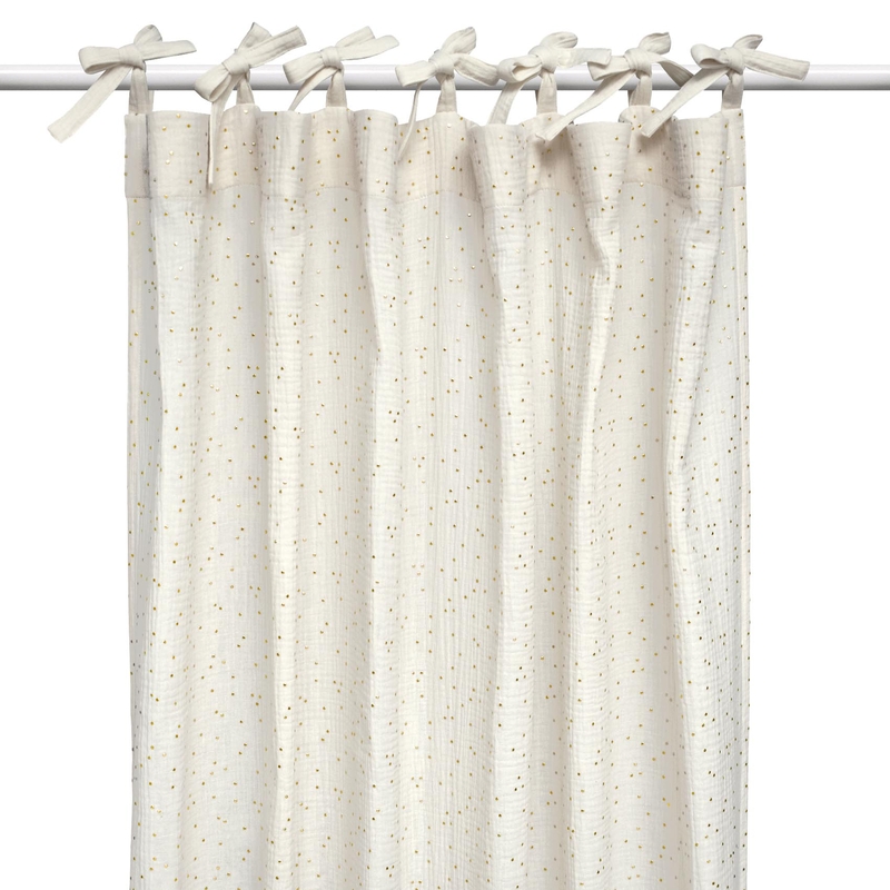 Vorhang &#039;Goldpunkte&#039; Musselin creme H 240cm
