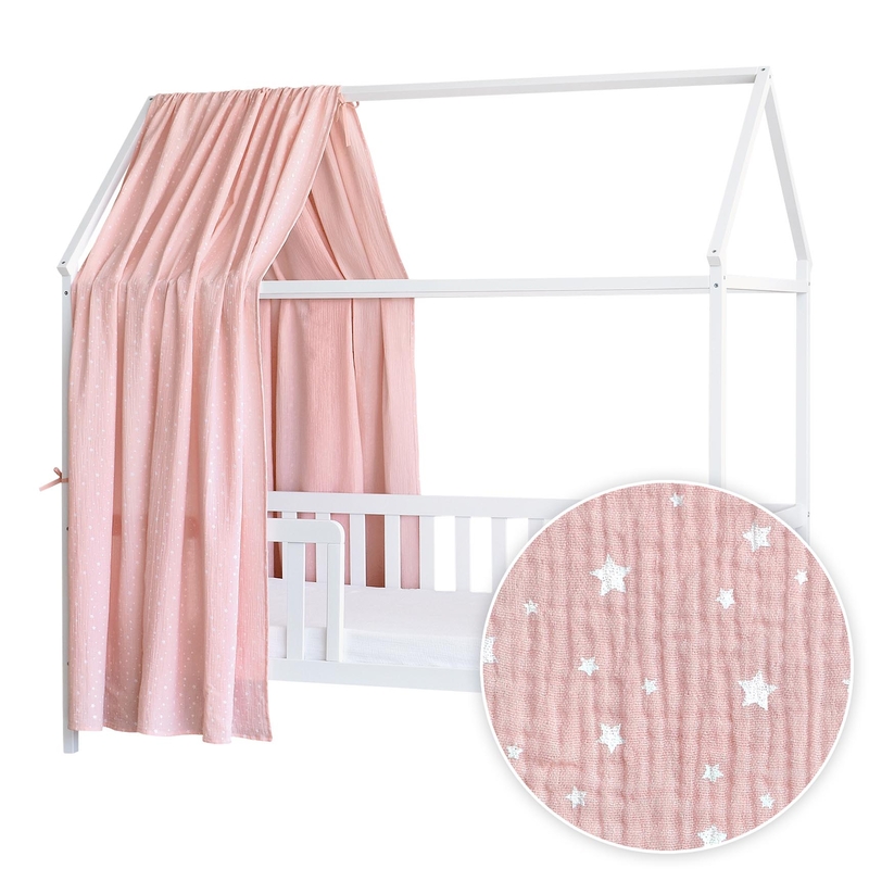 Hausbett-Himmel &#039;Sterne&#039; puderrosa 350cm 1 Stück