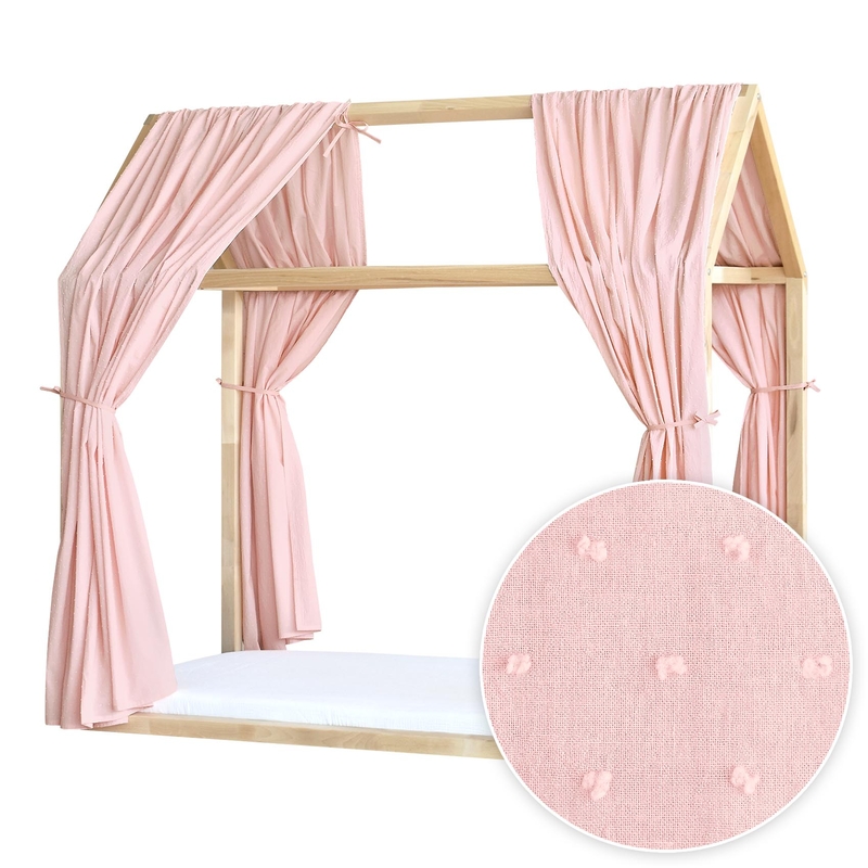 2er Set Hausbett-Himmel 3D Punkte rosa 315cm
